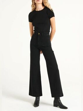 Rolla’s Sailor Wide Leg Jeans In Rinse Black Size 25